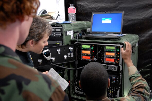 WILLOW GROVE AIR RESERVE STATION, Pa. -- Several members of the 111th Communications Flight, Pa. Air National Guard, trained on a Joint Incident Site Communications Capability (JISCC) equipment package with the 175th Communications Sq., Md. Air National Guard in Baltimore Apr. 17-19.  Guardsmen set-up and operated the communications equipment in preparation for Red Rose III, an emergency response exercise to be held at the Lancaster County Public Safety Training Center in Manheim, Pa. May 5-10. 