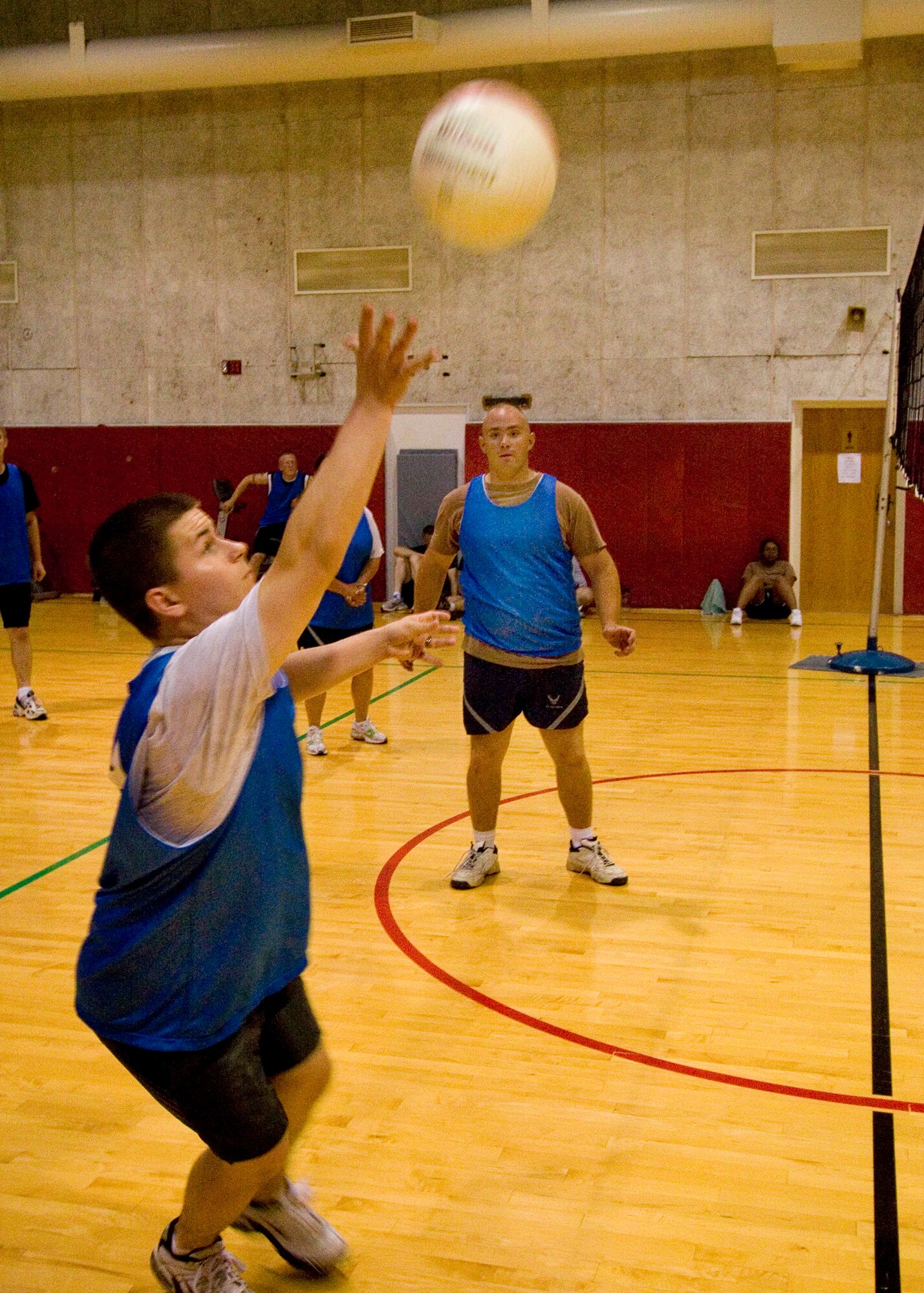 GRISSOM AIR RESERVE BASE, Ind., -- Joseph Smith, 434th Civil Engineers Squadron, returns a ball during a volleyball tournament held during a recent unit training assembly. The event was sponsored by the 434th Services Flight. (U.S. Air Force photo/Tech. Sgt. Patrick Kuminecz)