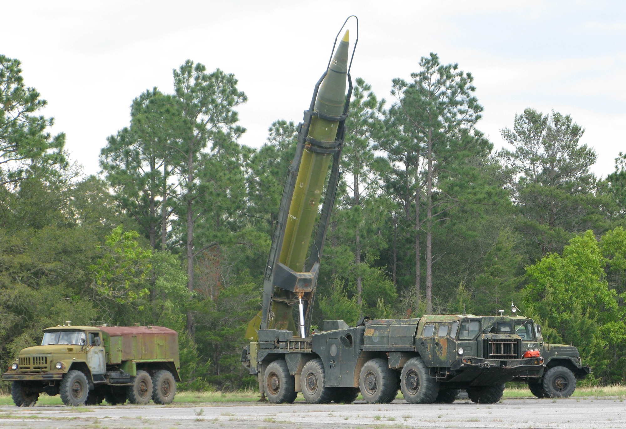 EGLIN AIR FORCE BASE, Fla. -- The launcher and some Russian fuel trucks shown are examples of the types of threat vehicles that will be used during Sensor Week. (Courtesy Photo)