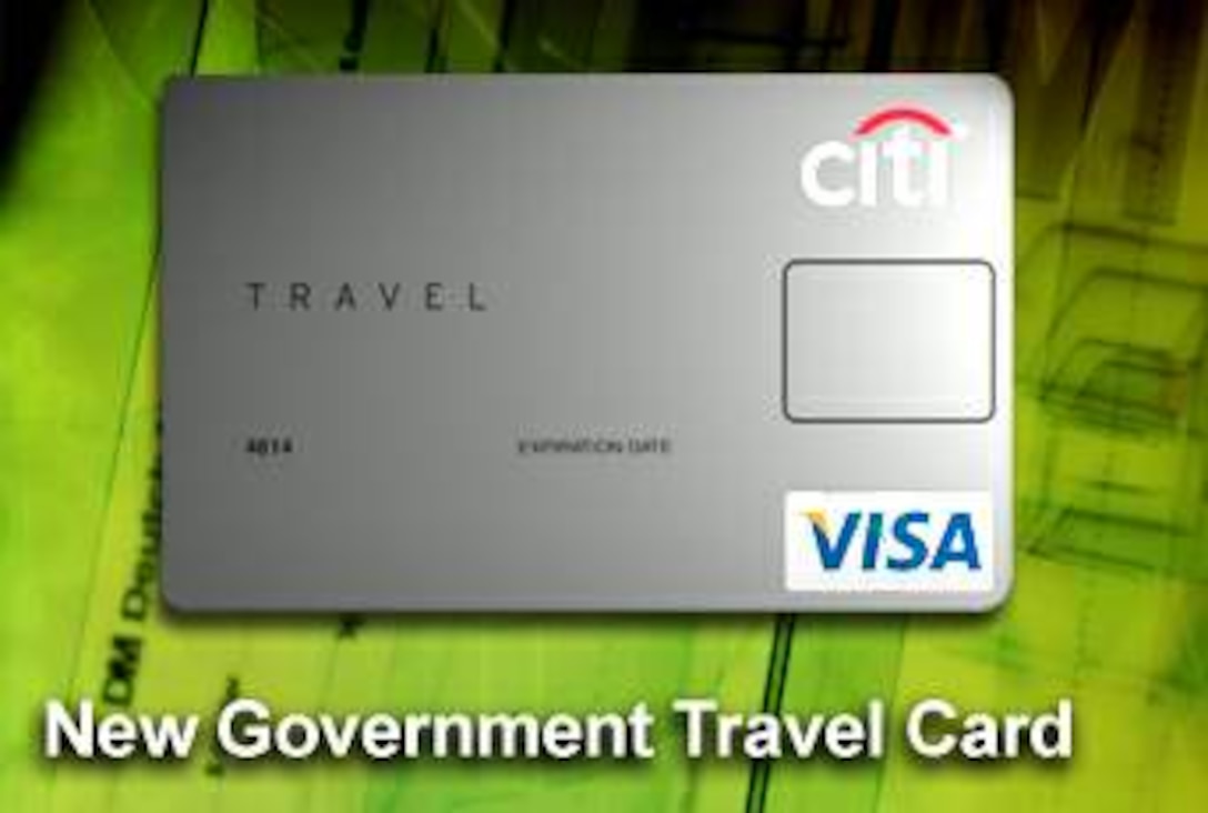 Airmen are being issued the new Citibank government travel card, which will look like this example. Distribution will begin Aug. 13.  (U.S. Air Force illustration)