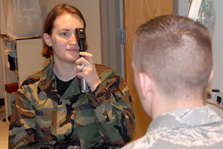 Capt. Tricia Adams, an optometrist in the Kentucky Air National Guard's 123rd Medical Group, has been named 2007 Air National Guard Optometry Officer of the Year. (Tech. Sgt. Dennis Flora/KyANG)