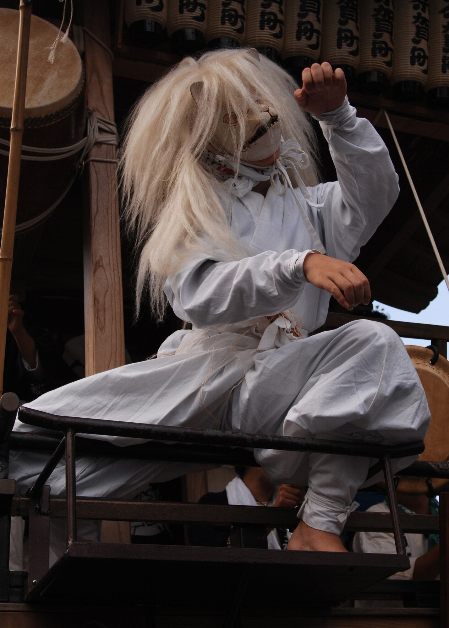 FUSSA, Japan - A performer plays a fox during the Fussa Tanabata Festival on Aug. 8. The festival included performances of traditional Japanese dances and the carrying of Mikoshi, shrines, from Shinmeisya Shrine to Fussa City Hall. (U.S. Air Force photo by Airman 1st Class Jonathan Fowler)