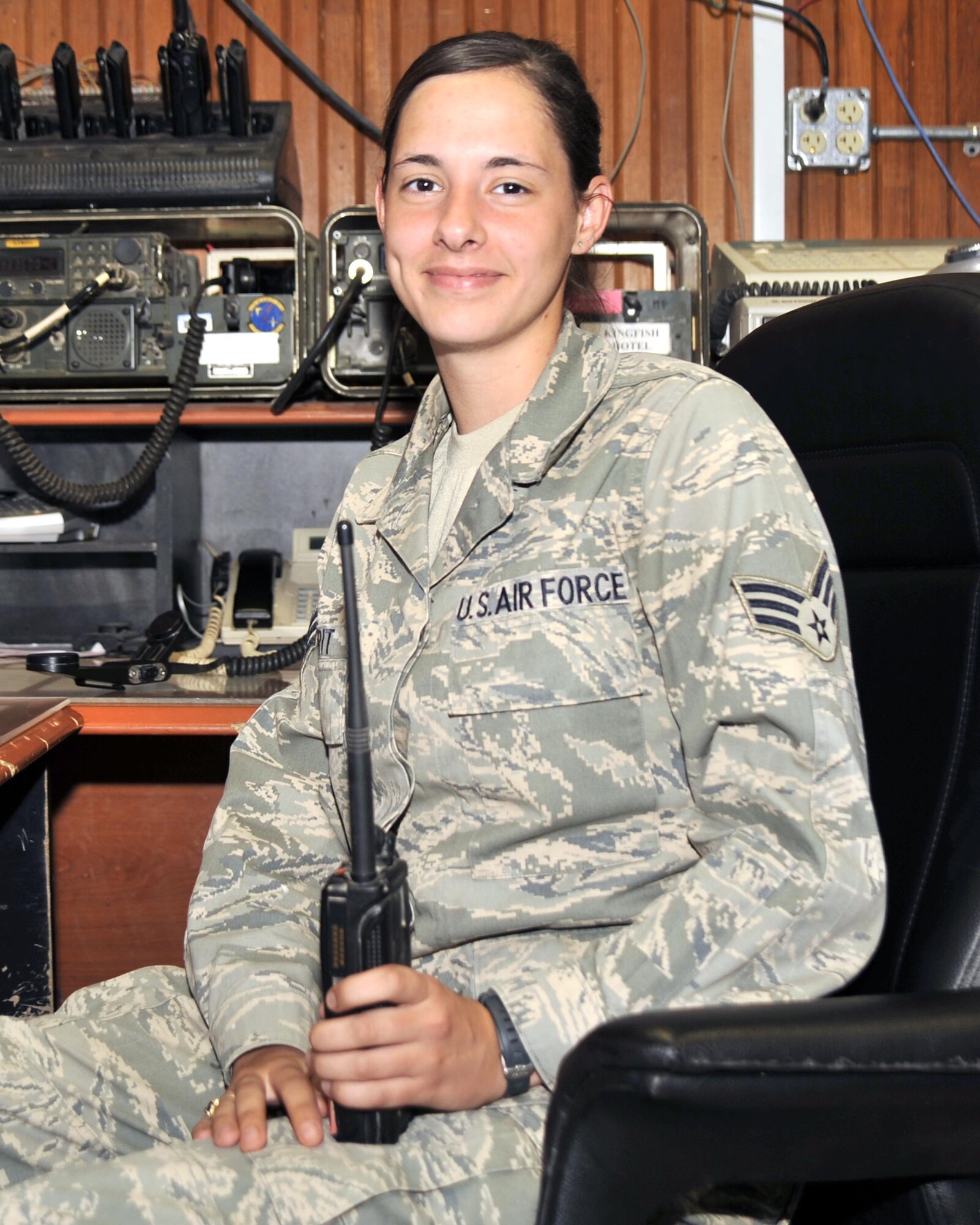 8/11/2008 - SATHER AIR BASE, Iraq - Senior Airman Erin Morit is deployed to the 447th Air Expeditionary Group from the 51st Wing, Offutt Air Force Base, Neb.  (U.S. Air Force Photo by Master Sgt. Brian Davidson)
