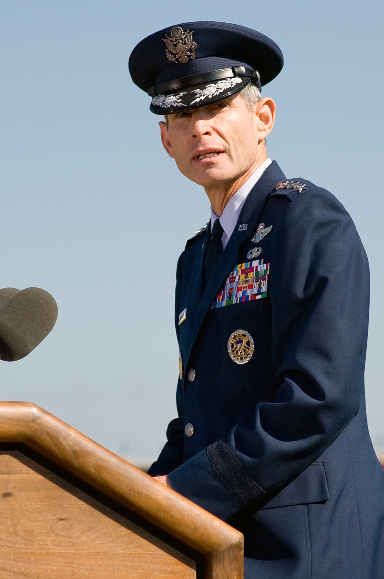 Gen. Norton A. Schwartz, sworn in Aug. 12 as the 19th Air Force chief of staff, has a message for Airmen:  Be proud! (Defense Dept. photo/Cherie Cullen)