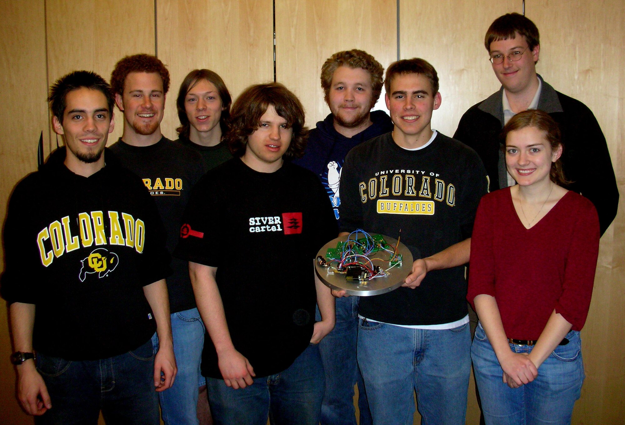 University of Colorado students shown with their RocketSat III payload before preflight environmental testing. Photo courtesy of Chris Koehler, University of Colorado.