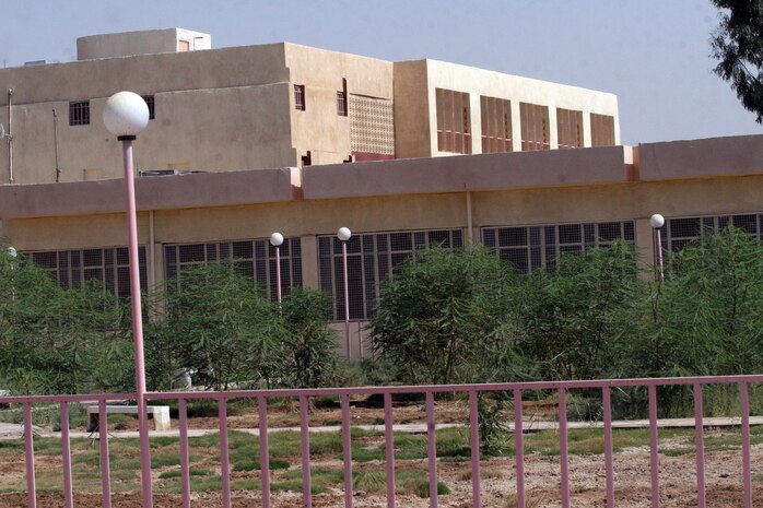 RAMADI, Iraq (August 15, 2008) – The recently reopened Industrial High School in Ramadi August 13. The structure required heavy renovations as it was badly damaged during the war. “The building was just a shell,” said Chief Warrant Officer 2 Eric Jett, a team leader with Civil Affairs Detachment 2, 1st Battalion, 9th Marine Regiment, Regimental Combat Team 1. “All of the bullet holes in the walls from the fighting were patched up along with several other refurbishments.  The building required almost floor-to-ceiling reconstruction.” (Official U.S. Marine Corps photo by Lance Cpl. Casey Jones) (RELEASED)