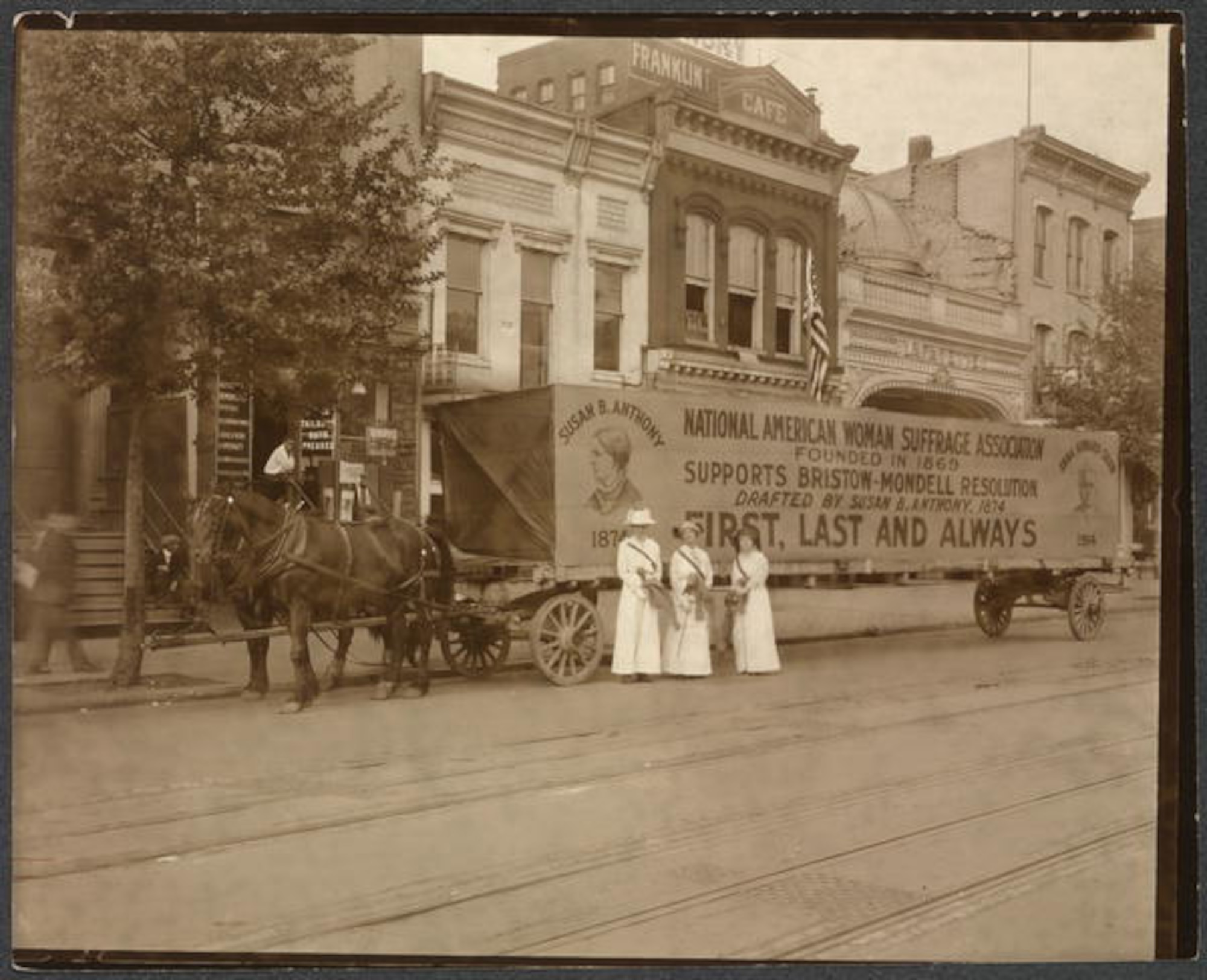 Suffragettes held parades and peaceful demonstrations, using floats, such as this one in 1914. (courtesy photo)