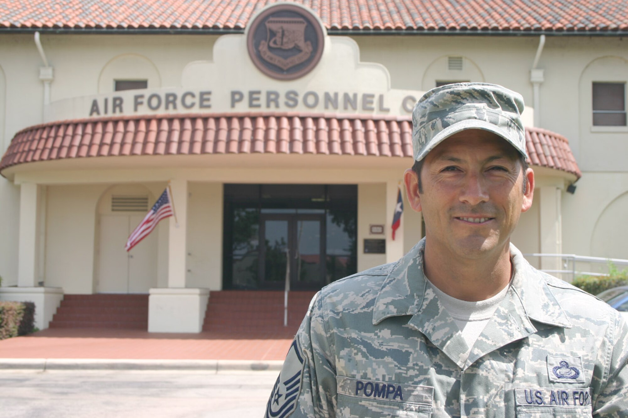 Master Sgt. Ron Pompa recently graduated from the U.S. Coast Guard Chief Petty Officer Academy in Petaluma, Calif., earning the Spirit of the Chief Award as the school's top graduate. Sergeant Pompa, from the Air Force Personnel Center's Directorate of Assignments, applied for the alternative academy through an Air Force program that enables up to 74 Airmen to attend professional military education at sister service academies. (U.S. Air Force photo by Master Sgt. James Brabenec)