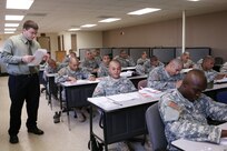 8/4/2008 - Michael Crain, Defense Language Institute, leads a group of U.S. Army Soldiers in Echo Company. (USAF photo by Robbin Cresswell)