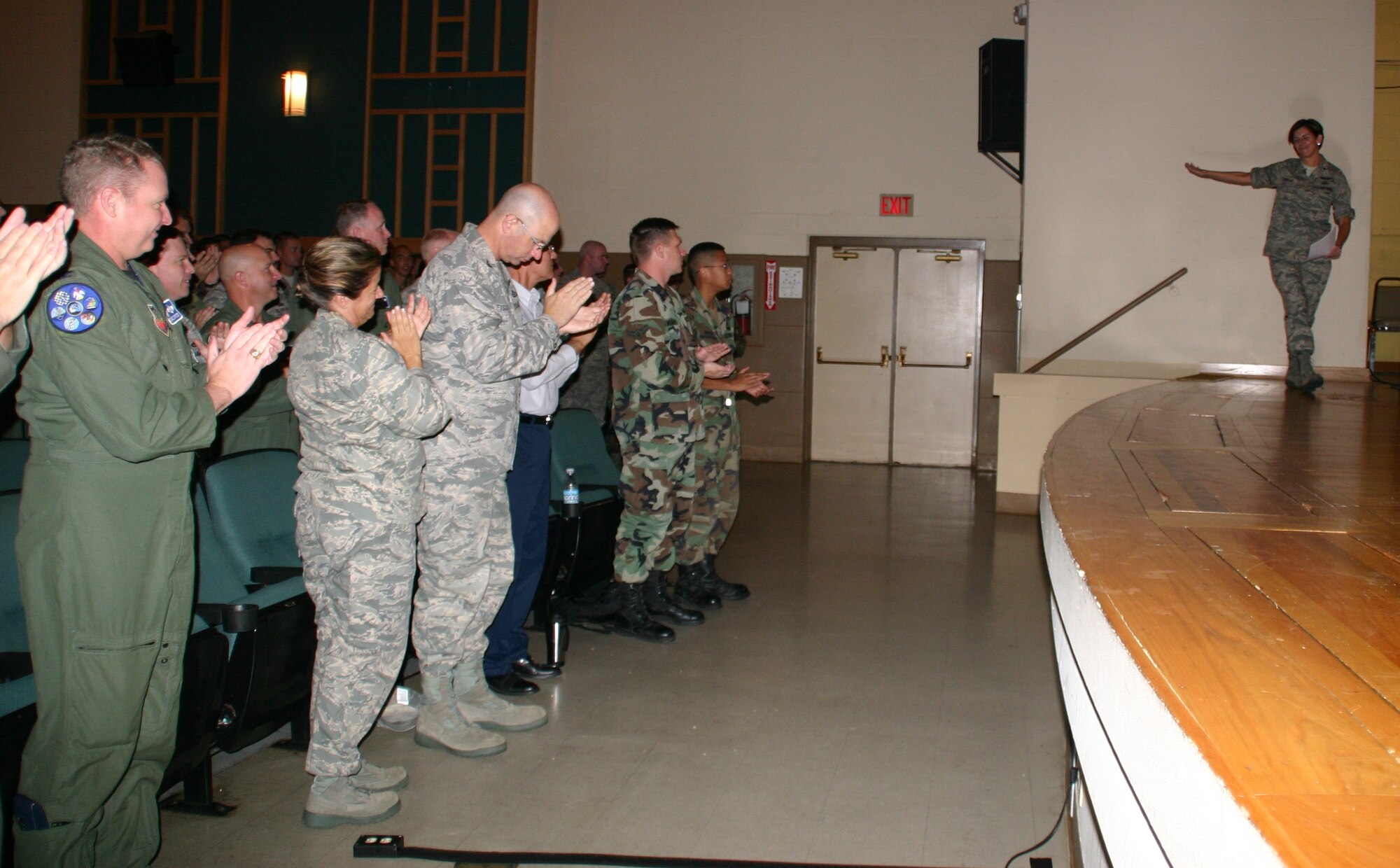 General Robinson was greeted by a standing ovation during her last commander's call August 13.