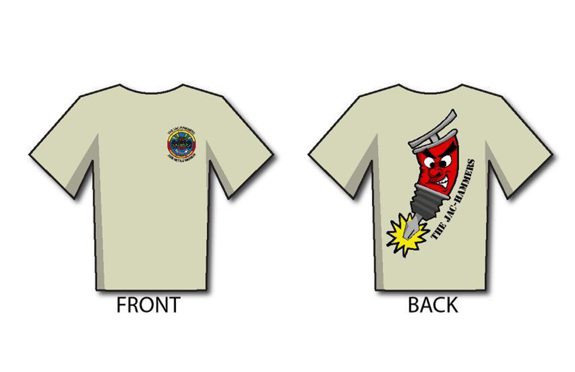 T-Shirt designed for the JAC-HAMMERS team for the Tough Guy Nettle Warrior 2008 competition.  The shirts were quickly turned a mud-brown during the competition.  (Courtesy Artwork)