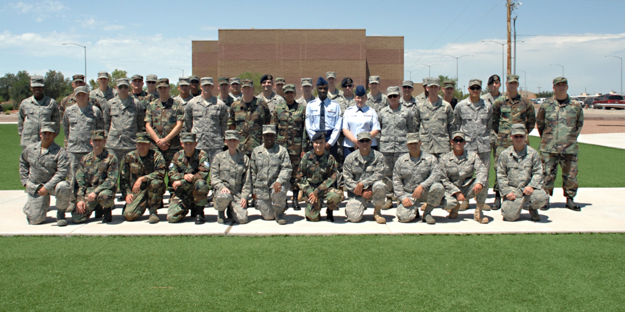 2008 staff sergeant selects pose for a group photo in Heritage Park at Holloman Air Force Base, N.M. (U.S. Air Force photo/ Senior Airman Tiffany Trojca)