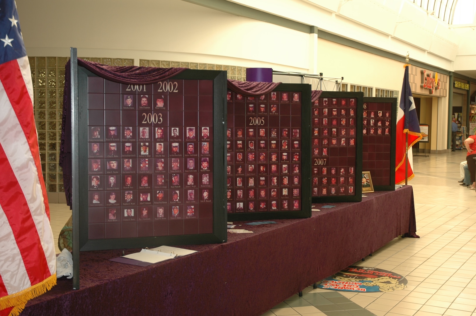 The Texas Fallen Heroes Memorial will be on display at Randolph Air Force Base in the rotunda of Bldg. 100, the Taj Mahal, Monday from 9 a.m. to 4:30 p.m. and Tuesday from 7:30 a.m. to 4:30 p.m. At 3 p.m. on Tuesday, the base community will officially pay its respects to the Texas heroes depicted on the memorial with a retreat ceremony featuring a missing-man formation flyover of T-38 Talons. (Courtesy photo)
