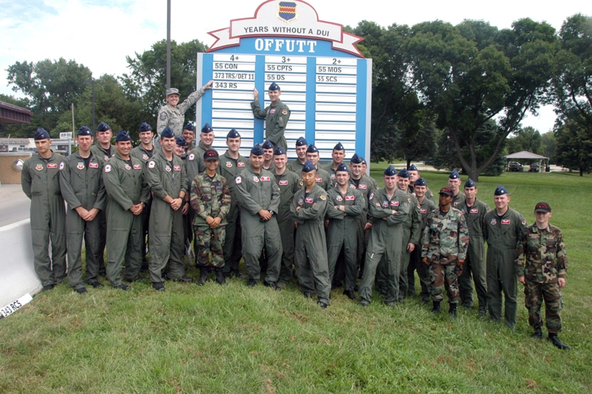 Members of the 343rd Reconnaissance Squadron celebrate the significant milestone of over four years with no alcohol related driving incidents. This achievement requires a great dedication to the Wingman Concept by all members of the unit and a lot of teamwork. (U.S. Air Force Photo By/Jeff Gates)