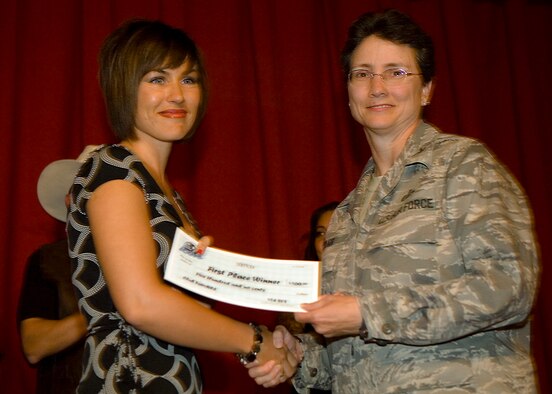 FAIRCHILD AIR FORCE BASE, Wash. – Airman 1st Class Johanna Brooks, 141st Air Refueling Wing, is the winner of the AMC Icon finalist round at Fairchild. Airman Brooks will be sent to Scott Air Force Base, Ill., where she will compete against all other AMC Icon finalists from bases throughout the command. She sang the Alicia Keys song ‘If I ain’t got you’ for the win during the competition. (U.S. Air Force / courtesy photo)