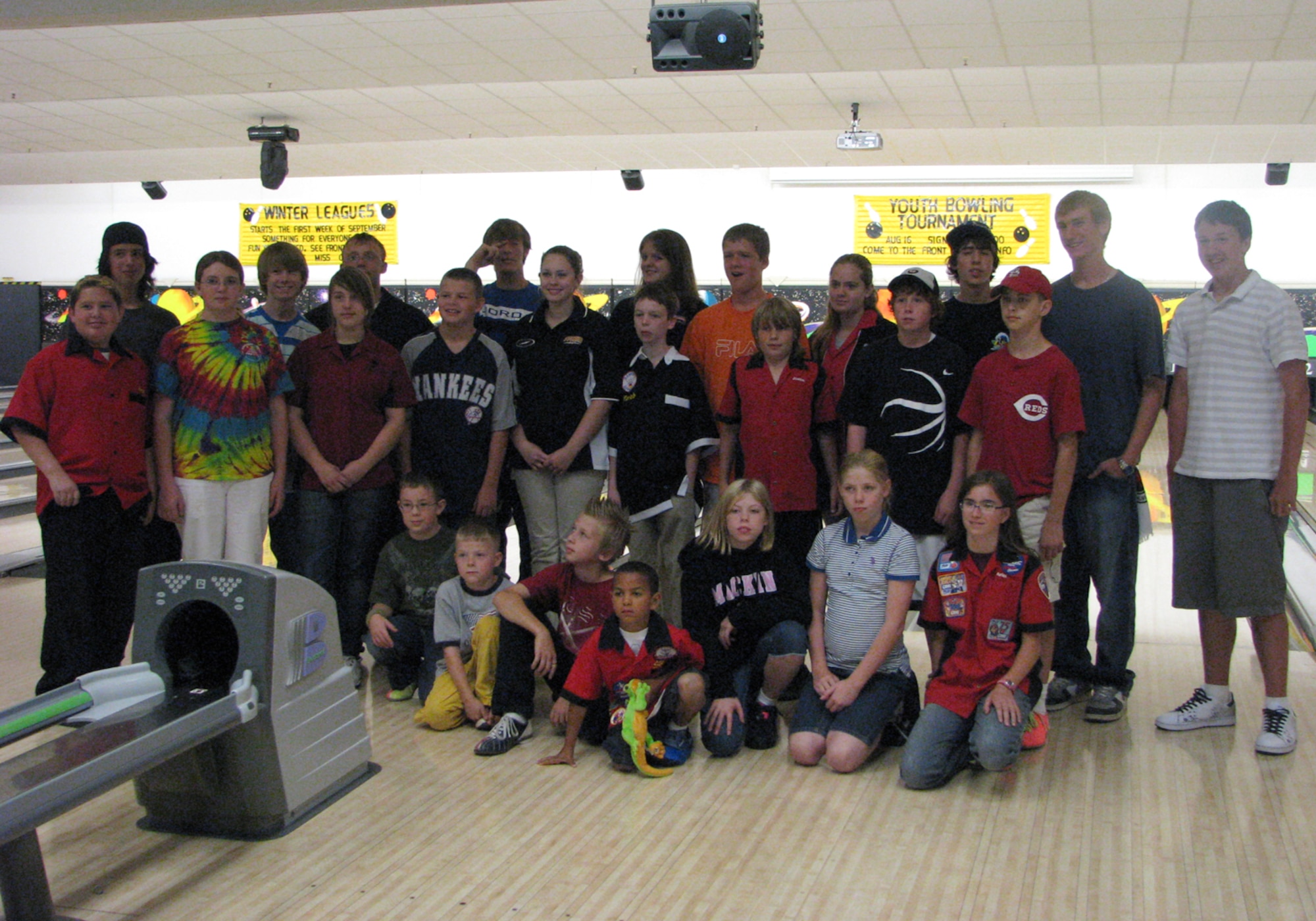 SPANGDAHLEM AIR BASE, Germany – Participants of the Eifel Youth Open Bowling Tournament pose for a group photo on Aug. 16, 2008.  (Courtesy photo)