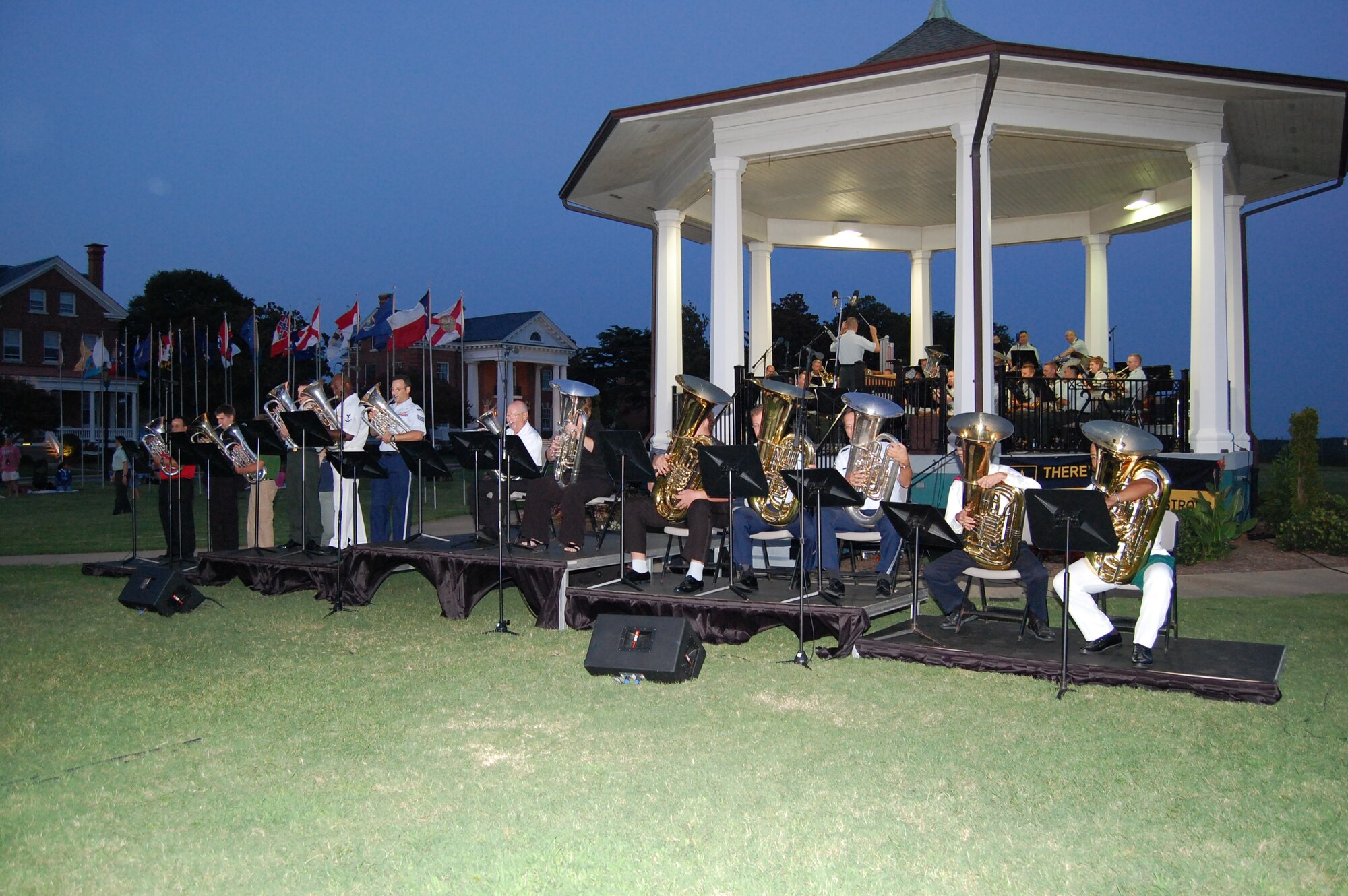 USAF Heritage of America Band Tuba/EUphonium section augmented the Army TRADOC Band summer concert along with guest soloists from Morehead State University