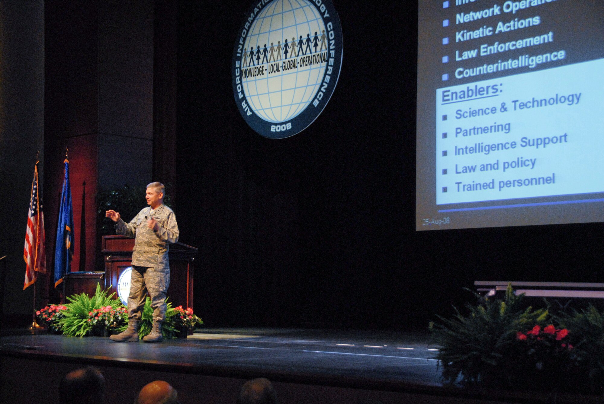 Lt. Gen. Robert J. "Bob" Elder Jr. opens the Air Force Information Technology Conference Aug. 25 at Montgomery, Ala. General Elder is the 8th Air Force commander. (U.S. Air Force photo/Sarah Blake)