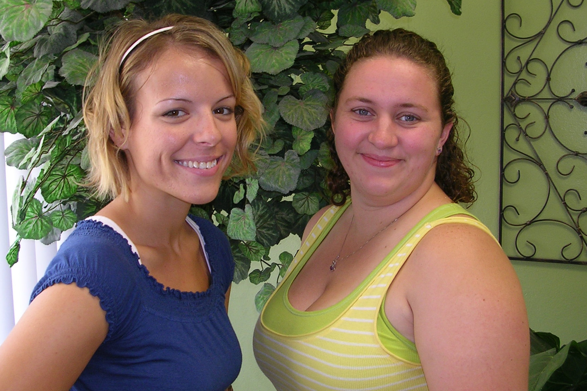 Chelsea Dollar (l) Kacie Bratton (r) were the two top individual winners of the lean challenge at the Child Development Center.  A group of 34 employees with the CDC participated. 