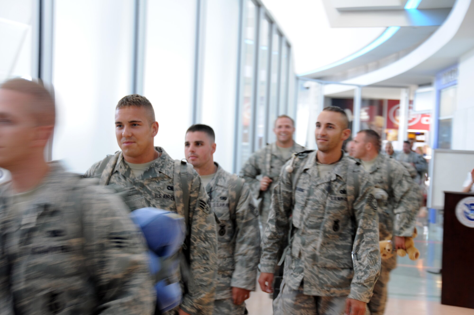 Security forces new mission, to reunite with their families. (U.S. Air Force photo/Senior Airman Peter Dean)