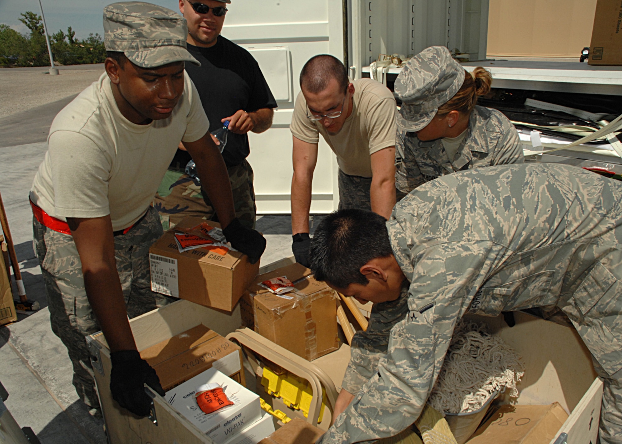 Members of the 49th Materiel Maintenance Support Squadron take 100 percent inventory during the recent  BEAR to BoB validation.