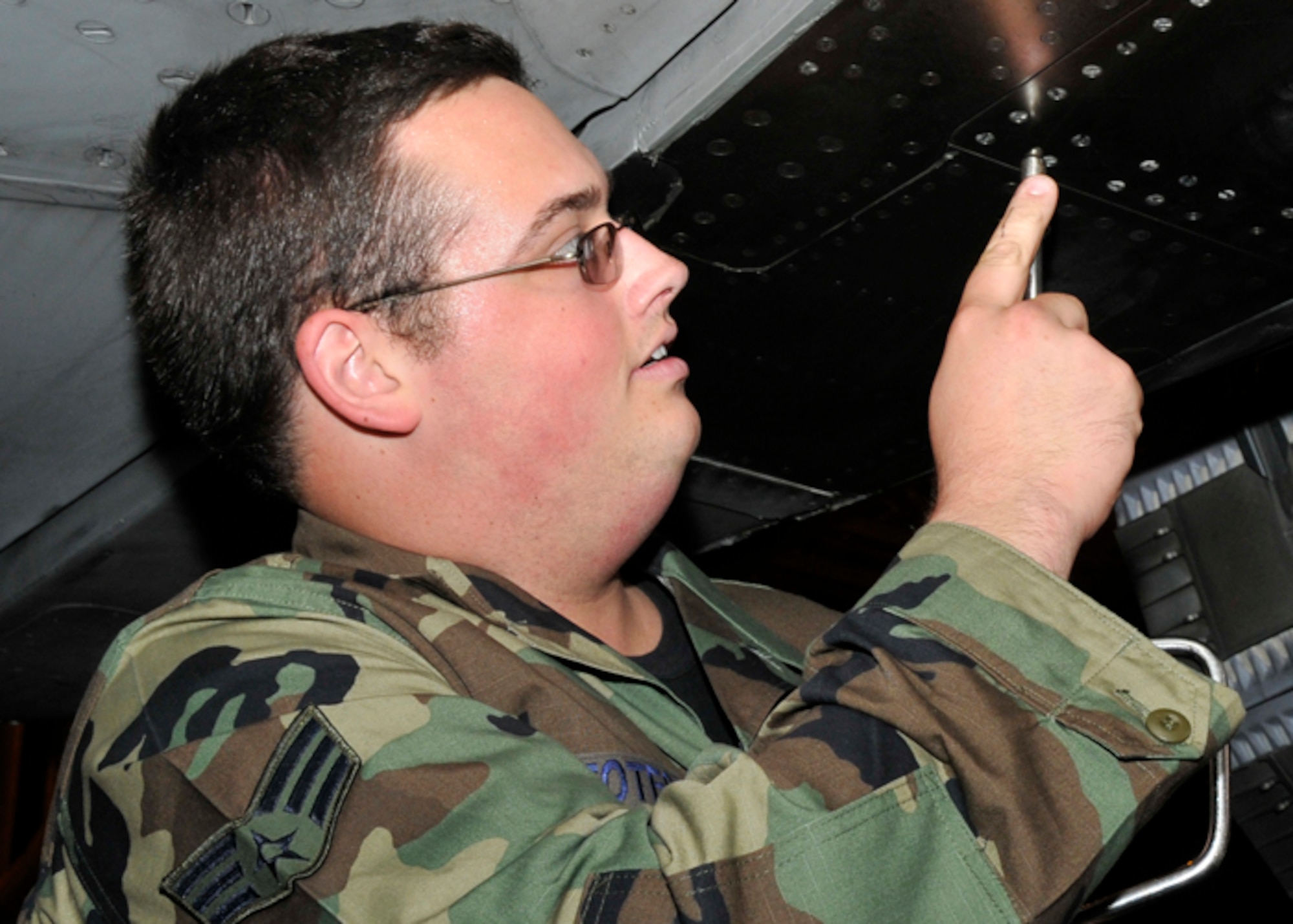 Senior Airman Nathan Stotesbery, 48th Equipment Maintenance Squadron aircraft inspection section, was nominated for the Liberty spotlight by his chain of command because he practices the Air Force core value of "Excellence in all we do." 