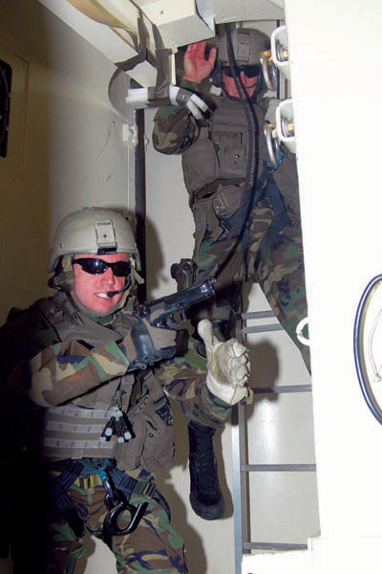 Security forces members demonstrate a launch facility recapture during the Nuclear Weapons Council visit.