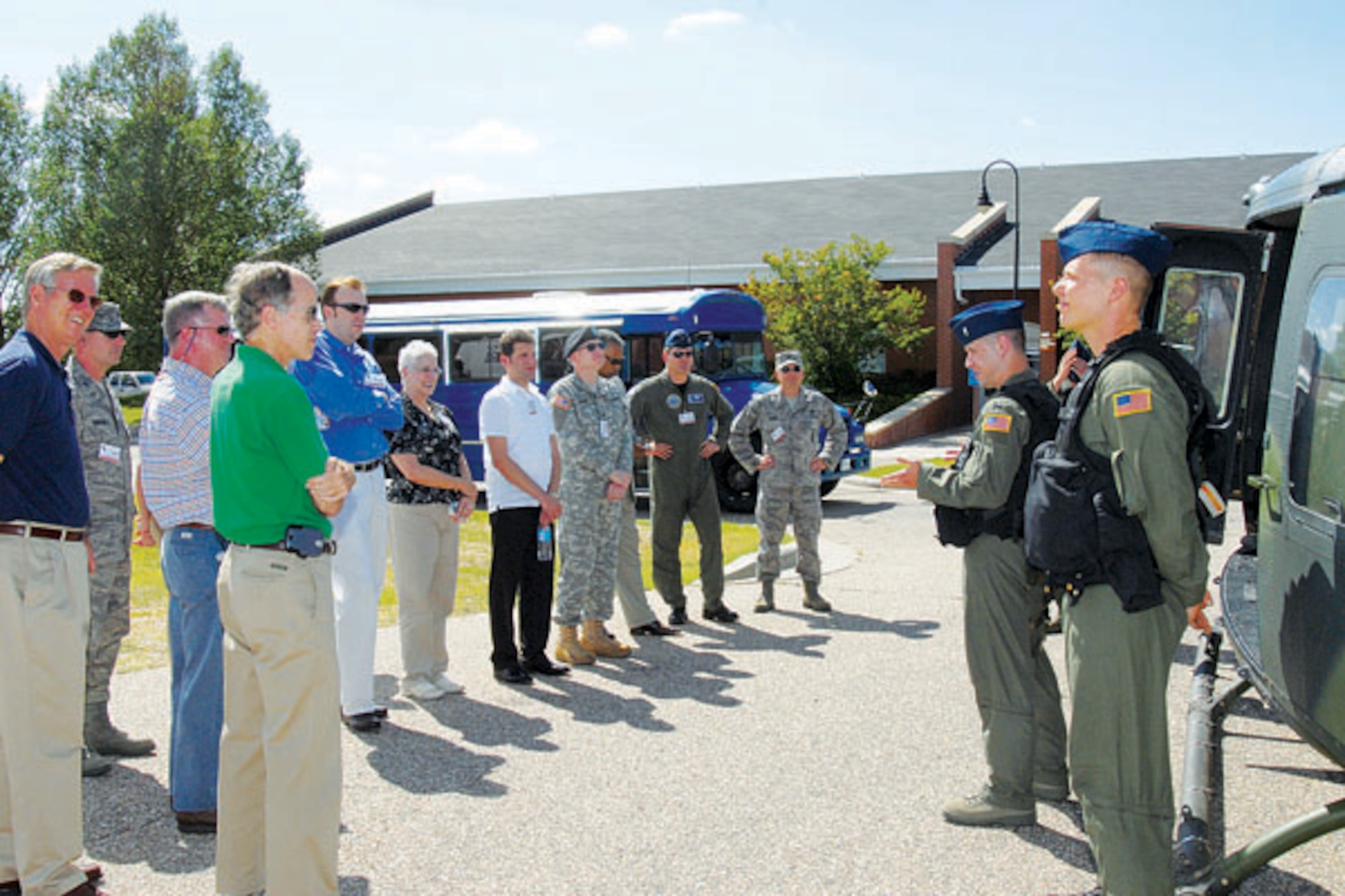 NUCLEAR SAFETY

Members of the Nuclear Weapons Council talk with Airmen from the 37th Helicopter Squadron. The NWC visited Warren Aug. 18 and 19 and were briefed about the operations the 90th Missile Wing performs as part of America’s overall nuclear enterprise. The NWC is a joint Department of Defense and Department of Energy organization that advises the president and Congress regarding the safety, security and reliability of U.S. nuclear weapons. 