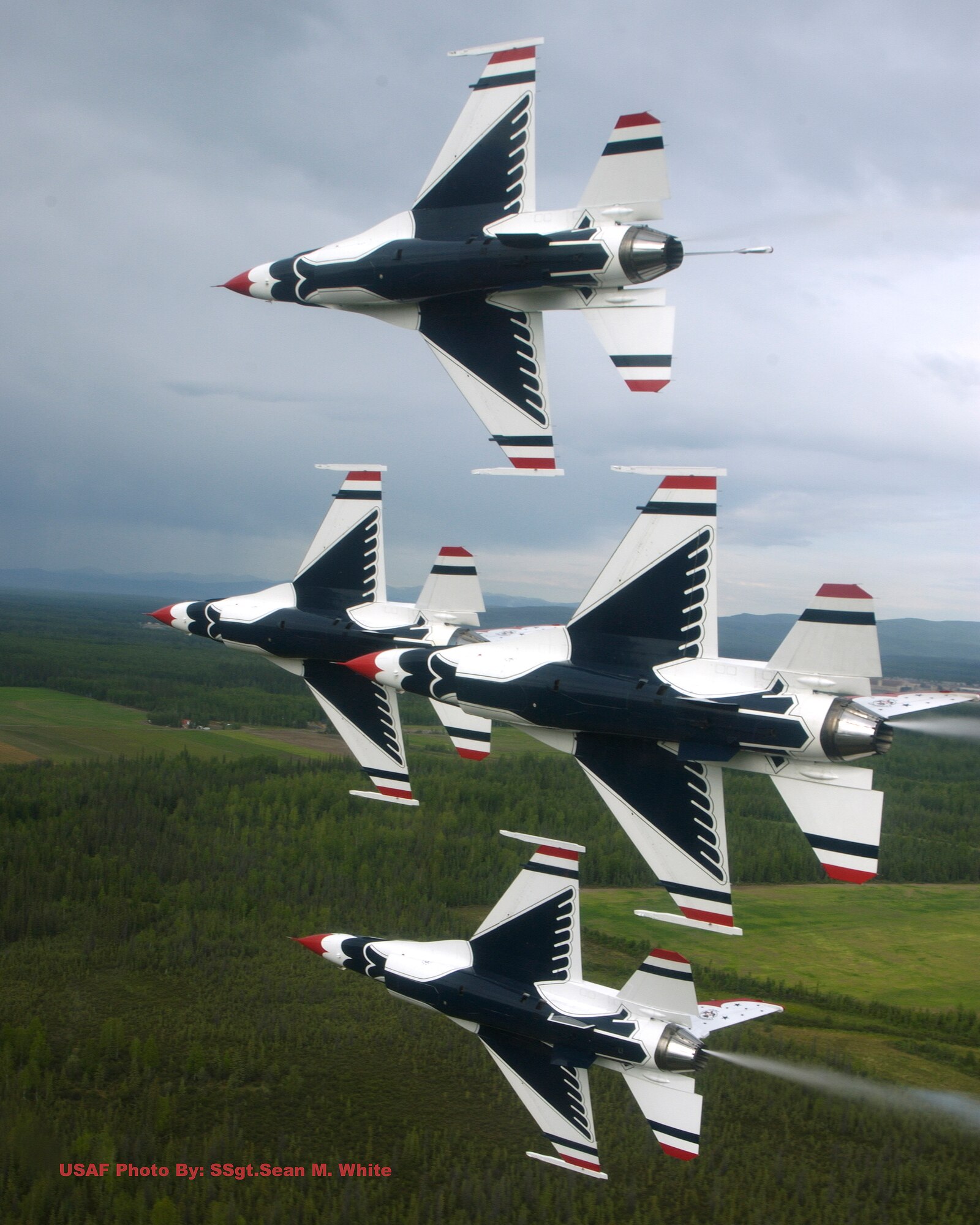 The U.S. Air Force Thunderbirds are set to perform at The Great New England Air Show at Westover ARB, Sept. 6-7.  The aerial demonstration team flies the F-16C fighter jet.  Also to be featured during the air show is the U.S. Navy's F-18 aerial demonstration team, The U.S. Air Force Academy's Glider team, the U.S. Army's Golden Knights Parachute team as well as fly overs by various other aircraft.  The air show is free and open to the public.  Gates open at 9:00 a.m. both Saturday and Sunday.      