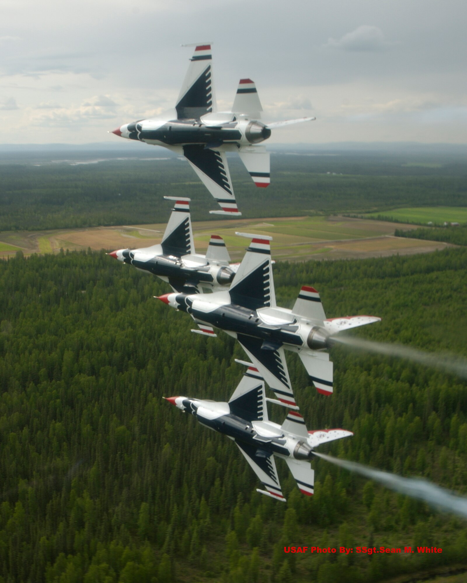 The U.S. Air Force Thunderbirds are set to perform at The Great New England Air Show at Westover ARB, Sept. 6-7.  The aerial demonstration team flies the F-16C fighter jet.  Also to be featured during the air show is the U.S. Navy's F-18 aerial demonstration team, The U.S. Air Force Academy's Glider team, the U.S. Army's Golden Knights Parachute team as well as fly overs by various other aircraft.  The air show is free and open to the public.  Gates open at 9:00 a.m. both Saturday and Sunday.      