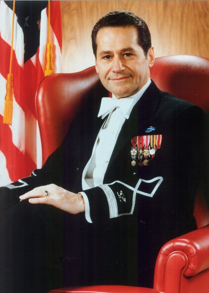 Portrait of Arnald D. Gabriel, USAF Band Commander & Conductor, 1964-1985, and Conductor Emeritus. On June 20, 2010, Colonel Gabriel will lead 300 musicians at The Air Force Memorial.