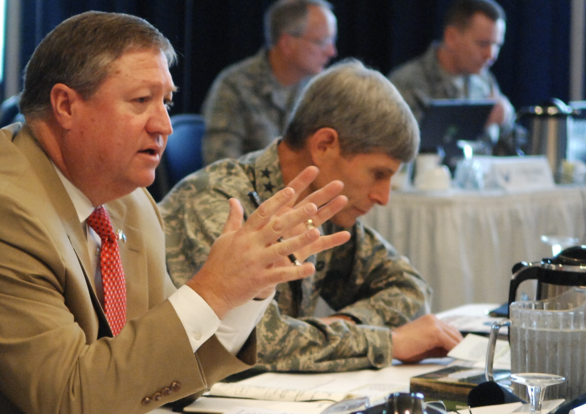 Acting Secretary of the Air Force Michael B. Donley speaks Aug. 27, during a strategic summit at Bolling Air Force Base, D.C. (U.S. Air Force photo/Andy Morataya)