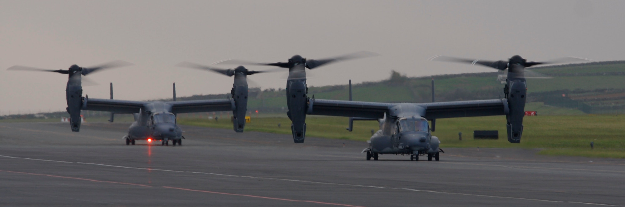 The Osprey is a self-deployable aircraft providing increased speed and range over other rotary-wing aircraft which enable AFSOC aircrews to execute long-range special operations missions. The Osprey can perform missions that normally require both fixed-wing and rotary-wing aircraft. It takes off vertically, and once airborne, the nacelles (engine and pro-rotor group) on each wing can rotate into a forward position. (U.S. Air Force photo by Staff Sgt. Chris McCarthy)