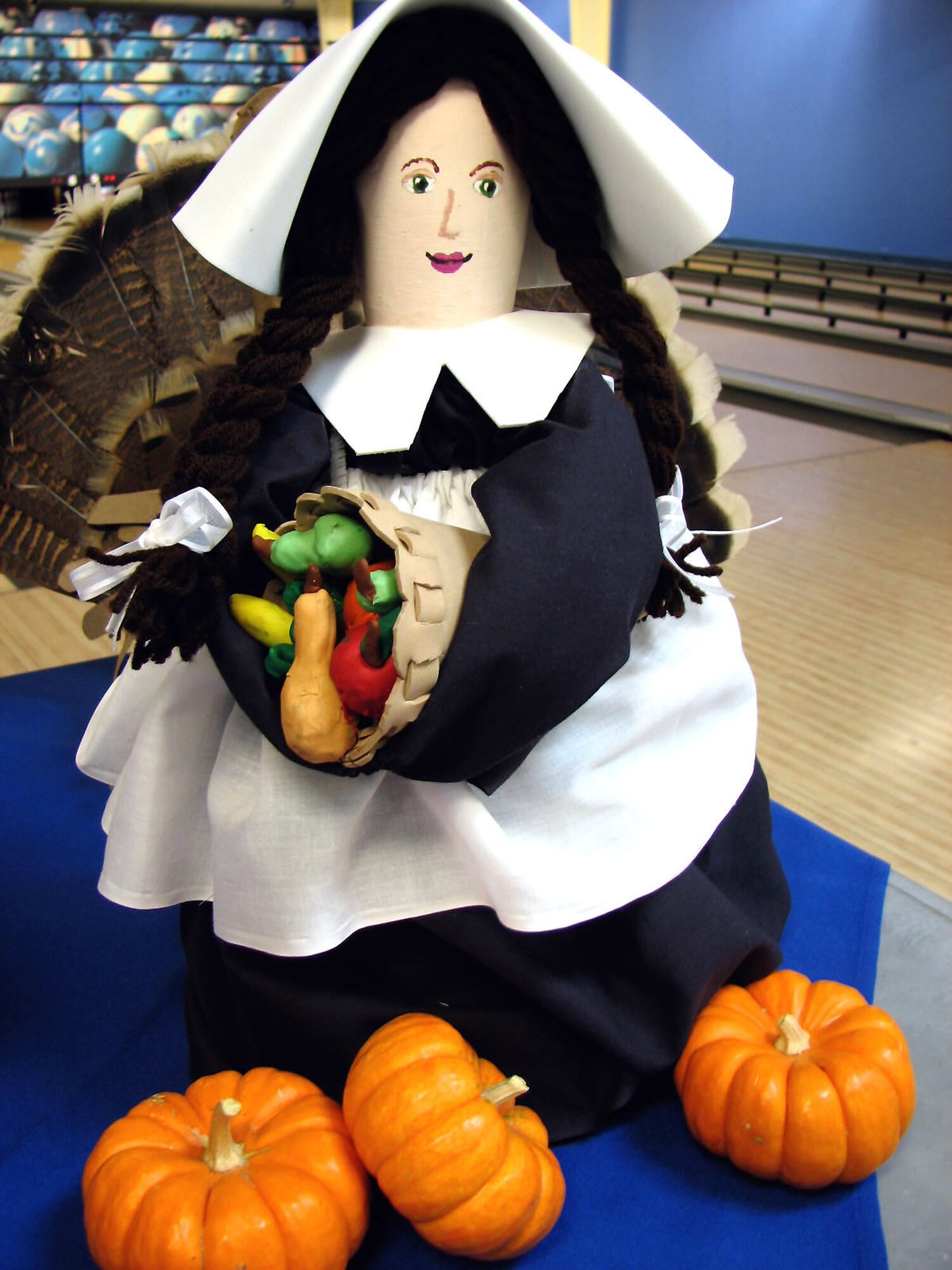 LAUGHLIN AIR FORCE BASE, Texas -- One of several bowling pins submitted for a Thanksgiving decorating contest hosted by Cactus Lanes Bowling Center.  (U.S. Air Force photo by Liz Gleese)
