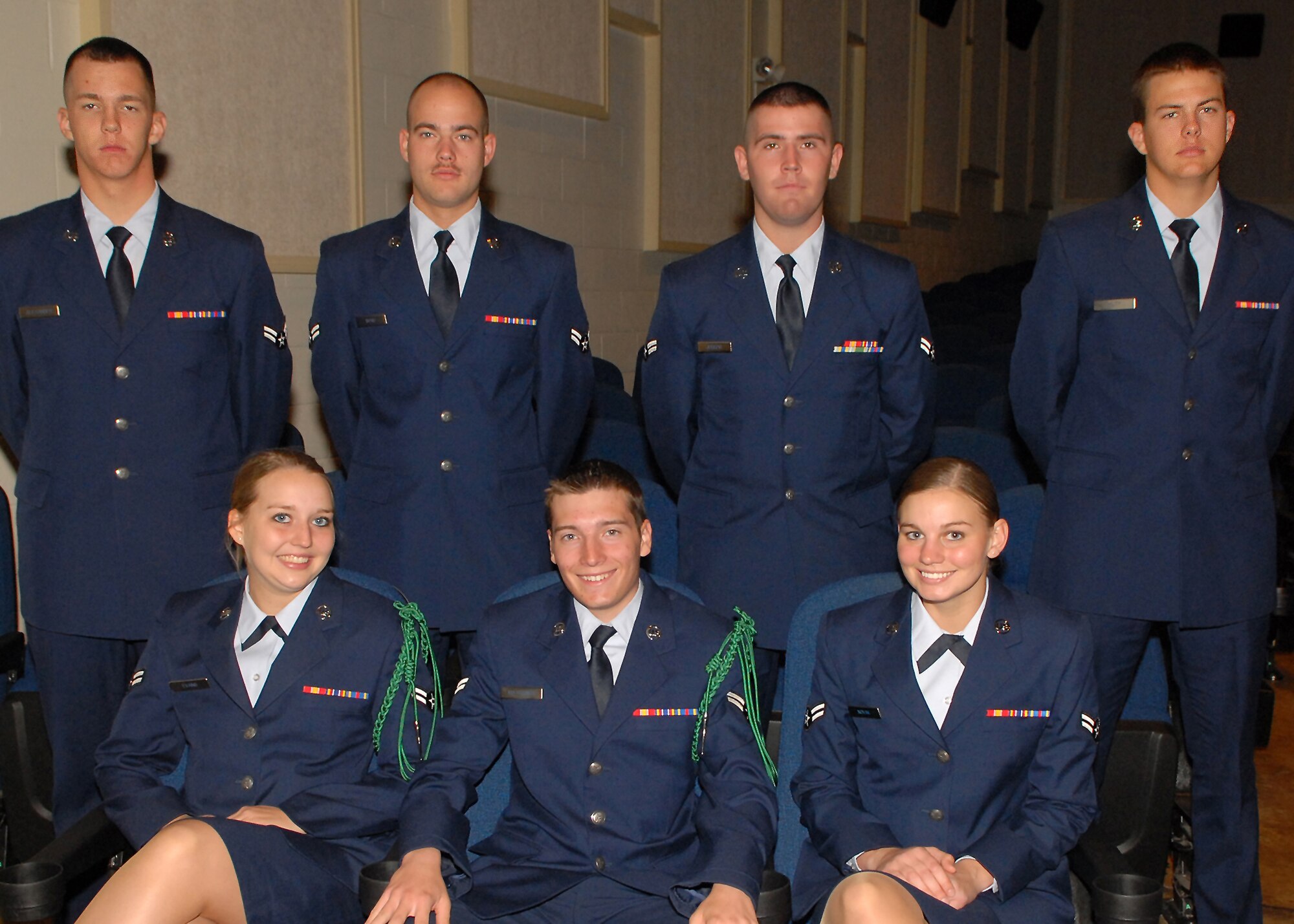 Members of Electronic Systems Security Assessment Apprentice Course class number 081007 take a moment to pose for a group photo prior to their graduation ceremony on Dec. 2.  This marked the final Electronic Systems Security Assessment Apprentice class that will come through Goodfellow as the career field will soon merge with another intelligence career field, Intelligence Operations.  (U.S. Air Force photo by Senior Airman Kasabyan D. Musal).