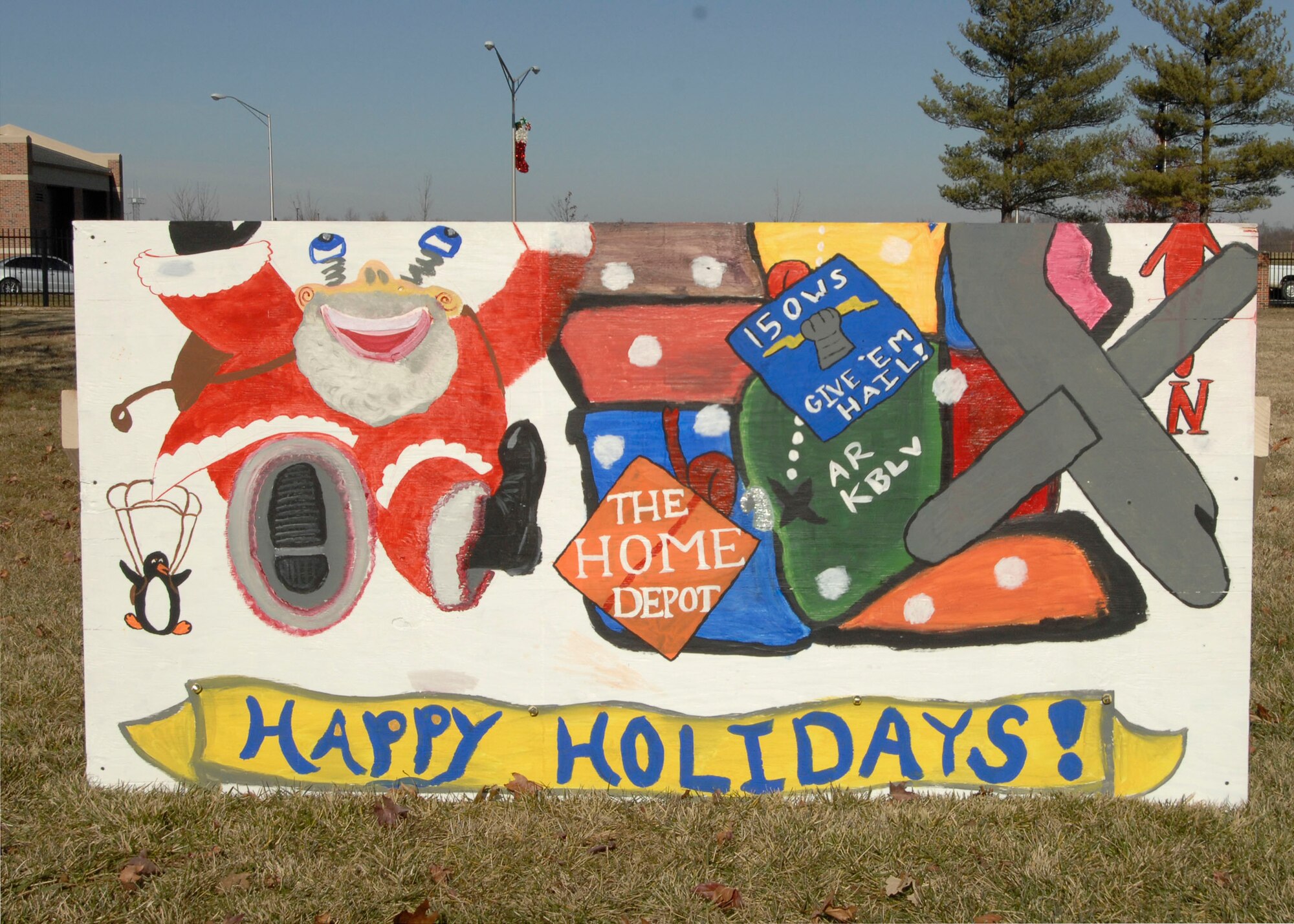 Lifesize greeting cards were created by various units throughout Scott. The first, second and third place winners will recieve 375th Services Bucks toward their Holiday parties. Cards are displayed at the Scott Club. Votes for cards can be made at www.375thservices.com.

(U.S. Air Force photo/Tech. Sgt. Michelle Larche)