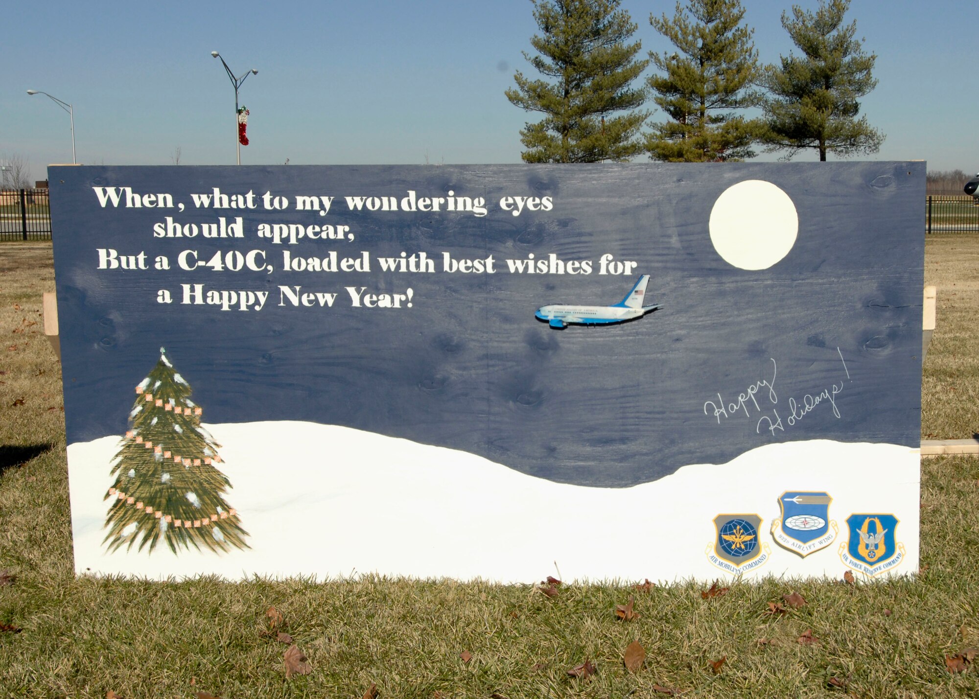 Lifesize greeting cards were created by various units throughout Scott. The first, second and third place winners will recieve 375th Services Bucks toward their Holiday parties. Cards are displayed at the Scott Club. Votes for cards can be made at www.375thservices.com.

(U.S. Air Force photo/Tech. Sgt. Michelle Larche)