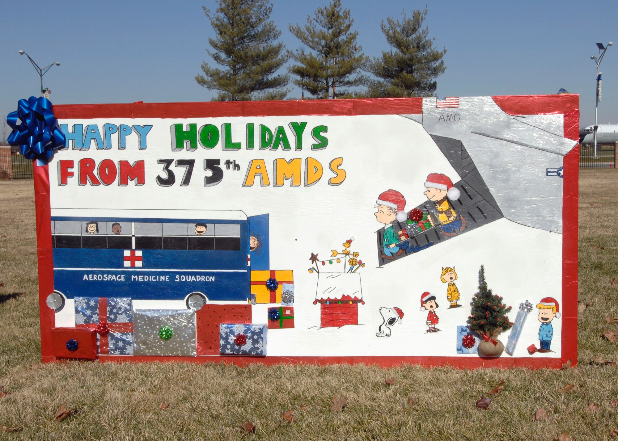Lifesize greeting cards were created by various units throughout Scott. The first, second and third place winners will recieve 375th Services Bucks toward their Holiday parties. Cards are displayed at the Scott Club. Votes for cards can be made at www.375thservices.com.

(U.S. Air Force photo/Tech. Sgt. Michelle Larche)