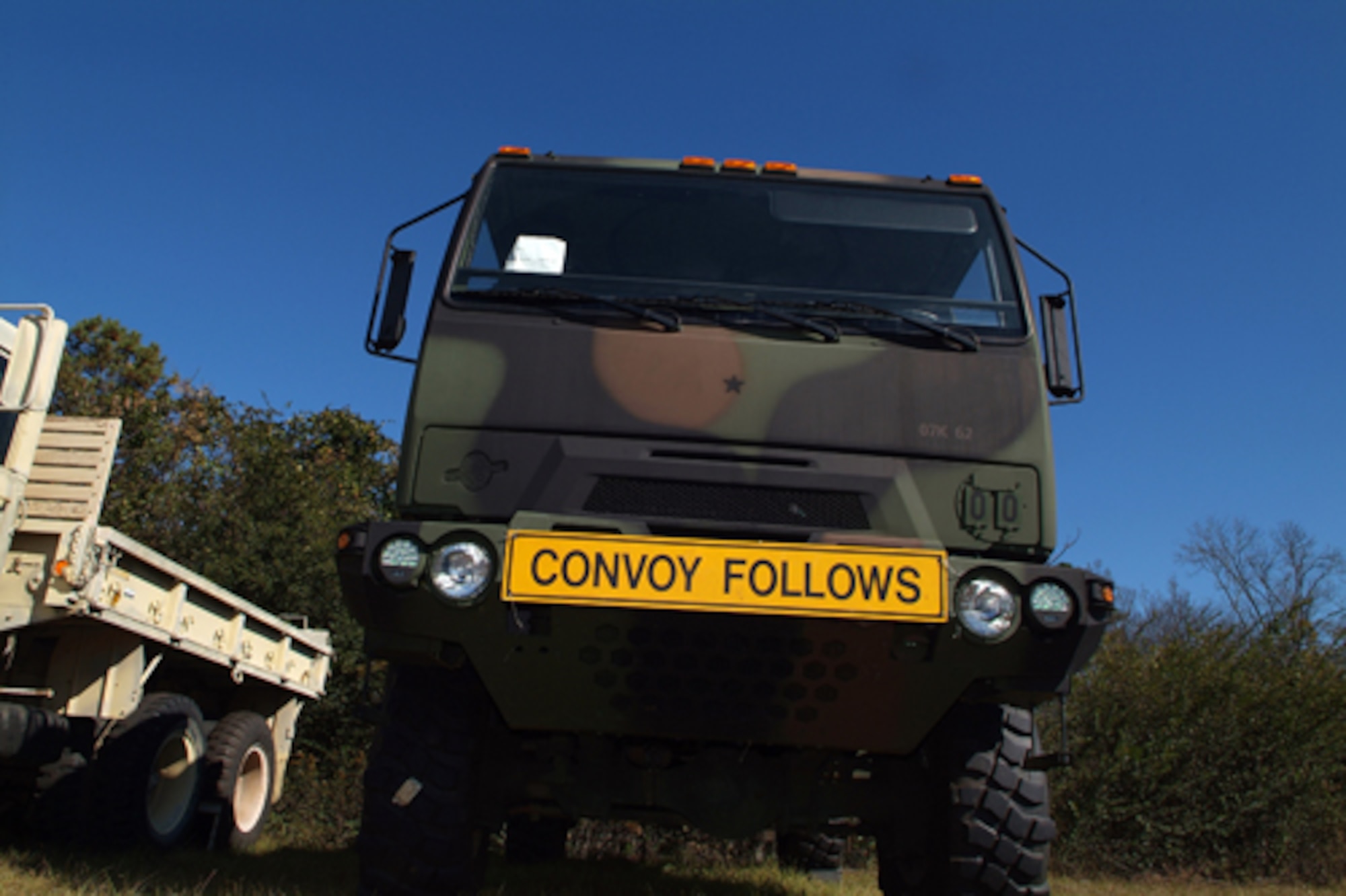 A convoy of vehicles, like the one shown here, was used to move the vital communications equipment to the exercise location. U.S. Air Force photo by Tommie Horton