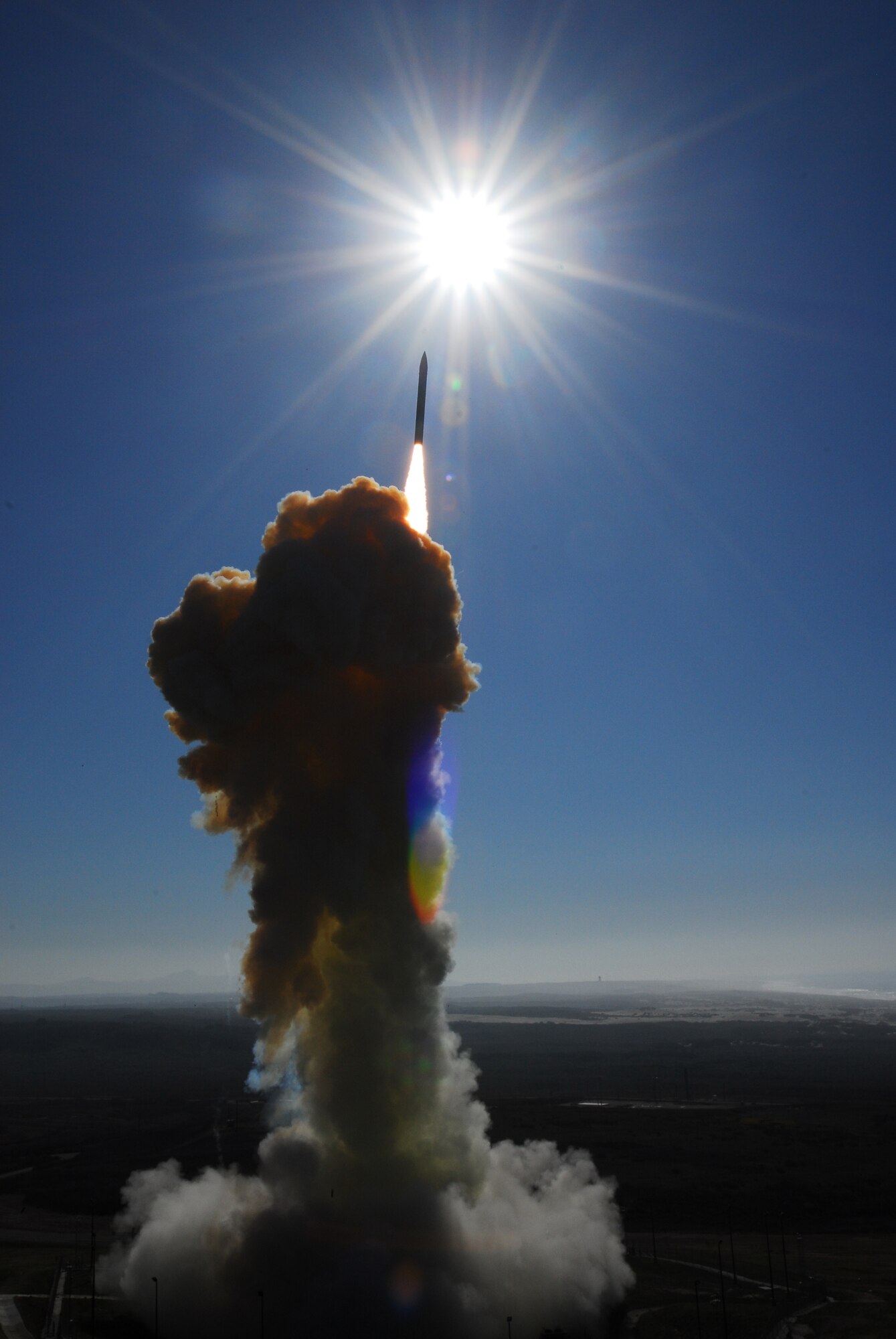 VANDENBERG AIR FORCE BASE, Calif.-- A Missile Defense Agency (MDA) interceptor missile is successfully launched on Dec. 5, at 12:21 p.m. from North Vandenberg. The launch was part of an exercise and flight test involving the intercept of an intercontinental ballistic missile by a ground-based interceptor missile designed to protect the United States against a limited long-range ballistic missile attack. (U.S Air Force Photo/Joe Davila)
