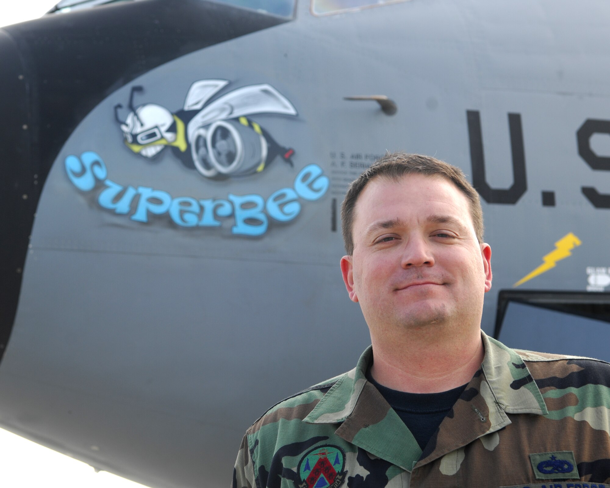 Tech. Sgt. Justin Frasche is the lead crew chief of the "Superbee", a KC-135 R model refueling aircraft that recently turned 50 years old.  The venerable KC-135 rolled off the assembly line in 1958 and has participated in every major conflict the United States has been involved in since.  The plane is projected to fly well past it's 75 birthday.
U.S. Air Force photo by Master Sgt. Burke Baker

