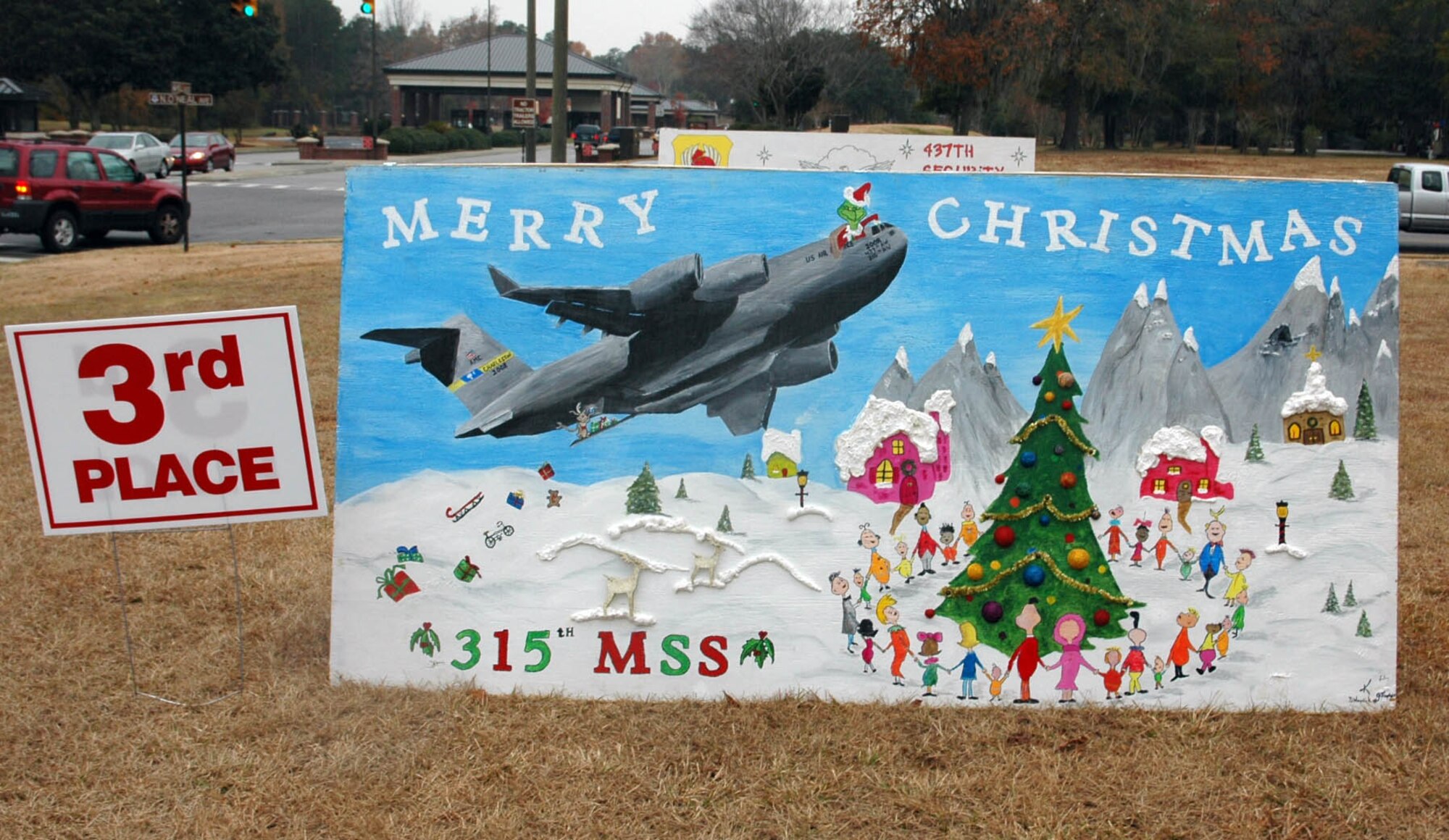 315th Aircraft Maintenance Squadron’s Christmas card won first place in the Arts and Crafts Center annual Christmas card contest, 2008.  