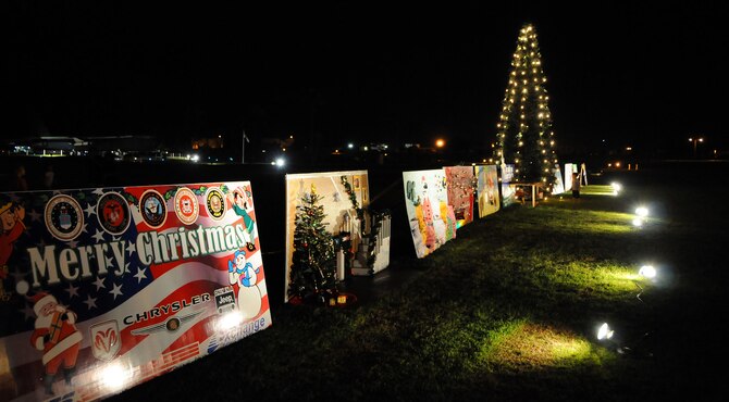 ANDERSEN AIR FORCE BASE, Guam - Squadrons and organizations around the base made Christmas cards to spread cheer base-wide here Dec. 4.  The 36th Operational Support Squadron won first place earning 300 dollars for their efforts. (U.S. Air Force photo by Airman 1st Class Courtney Witt)
