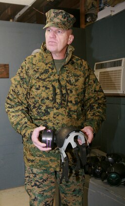 Lt.Gen. Richard Natonski, commander, U.S. Marine Corps Forces Command, got an inside look at what Marines and sailors with Chemical Biological Incident Response Force, II Marine Expeditionary Force do on a daily basis. During his visit, Natonski saw the Powered Air Purifying Respirator, which Marines and sailors use in a contaminated environment.