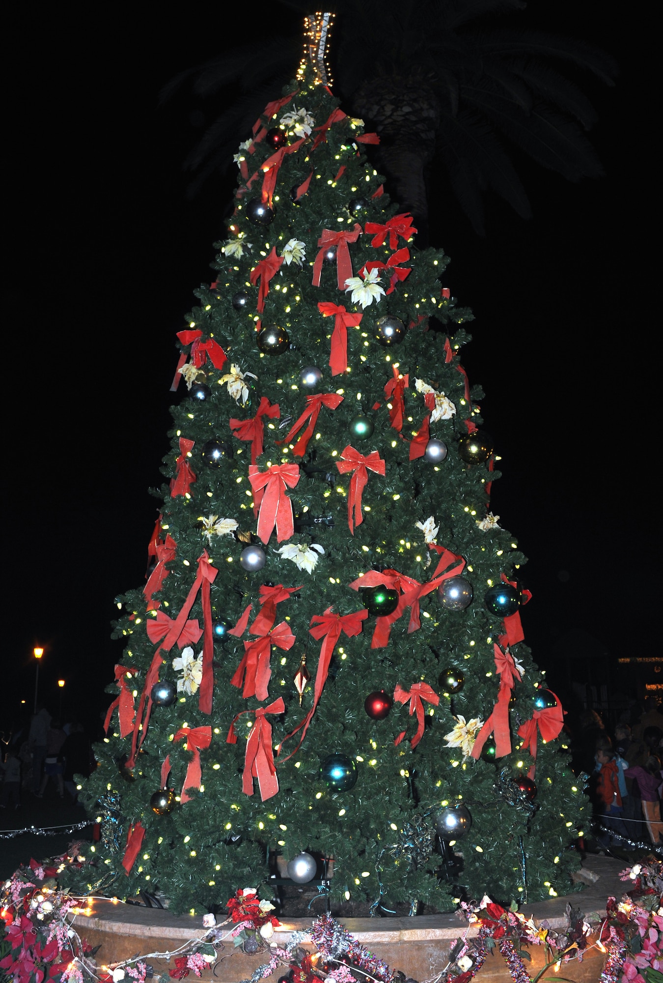 The LAAFB Christmas Tree was lit during the annual tree lighting ceremony on Fort MacArthur, Dec. 2 (Photo by Atiba Copeland)