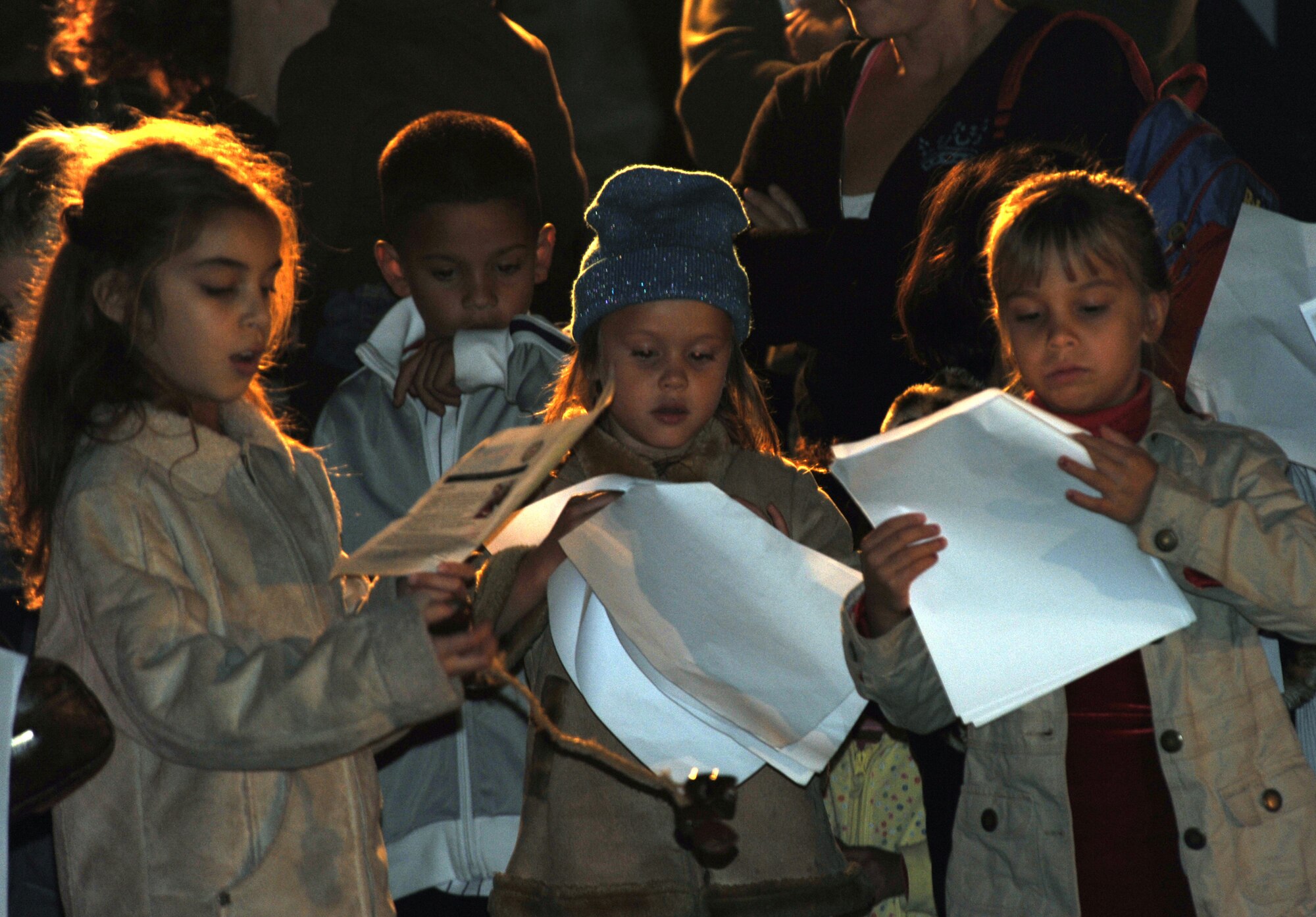 Christmas carols add to the holiday mood at LAAFB's annual tree lighting ceremony on Fort MacArthur, Dec. 2 (Photo by Atiba Copeland)