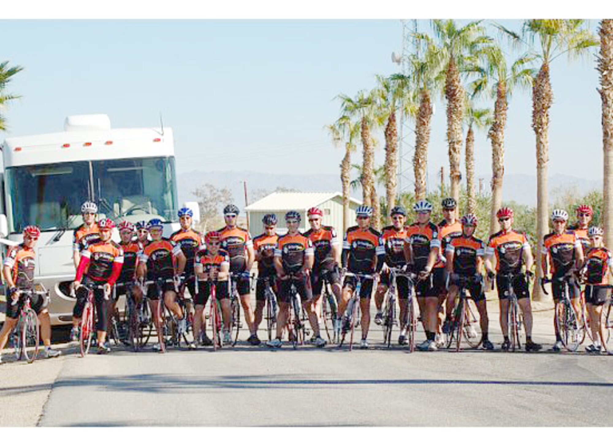 Cyclists pause for a snapshot during the “Ride For Semper Fi” fundraiser, Nov. 21.  The group of 21 raised $72,240 for injured Marines. (Courtesy of Lt. Col. Paul Thompson)
