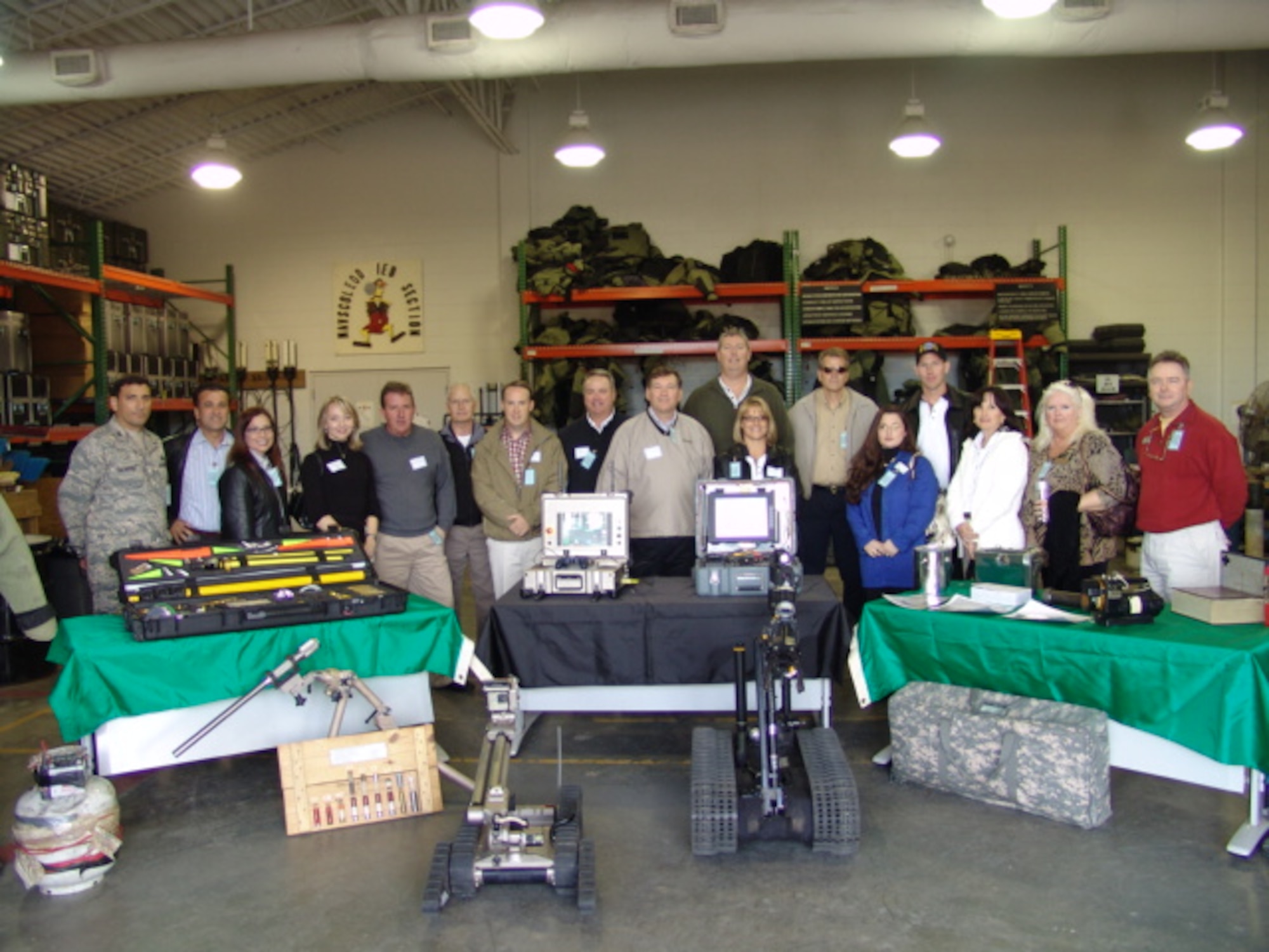 EGLIN AIR FORCE BASE, Fla. -- Team Eglin Honorary Commanders got an inside look at the Navy Explosive Ordinance Disposal School in Niceville, Fla., during a tour there Dec. 5.  Honorary Commanders from the 96th Air Base Wing, 33rd Fighter Wing, 53rd Fighter Wing, and 46th Test Wing toured several locations at the school and witnessed aspects of the curriculum to include training methods, equipment and weapons. The school trains more than 1,400 national and international students annually on site. (U.S. Air Force Photo / Ms. Leslie Brown)