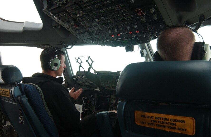 Maj. Doug Soho, 446th Airlift Squadron, prepares to take off from the Pegasus ice runway, Antarctica during an Operation Deep Freeze mission Dec. 2. (U.S. Air Force photo/Staff Sgt. Eric Burks)