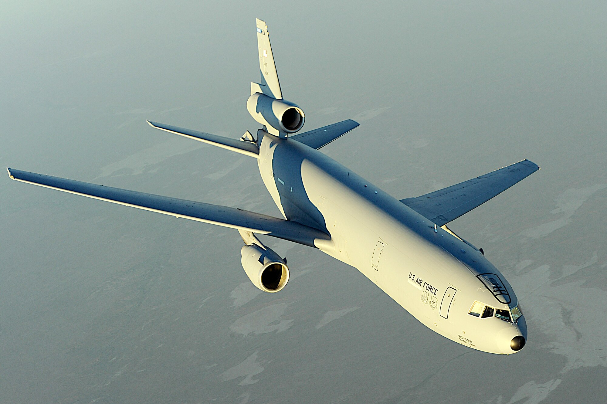 A KC-10 Extender supports air refueling missions over Afghanistan. Air Force and coalition tankers flew 43 sorties and off-loaded approximately 3.3 million pounds of fuel to 254 receiving aircraft. The KC-10 is assigned to the 908th Expeditionary Aerial Refueling Squadron in Afghanistan. (U.S. Air Force photo/Staff Sgt. Aaron Allmon)  